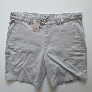 PETER MILLAR 8" Pilot Twill Chino Shorts Mens 38 Classic Light Gray Pima Cotton‎